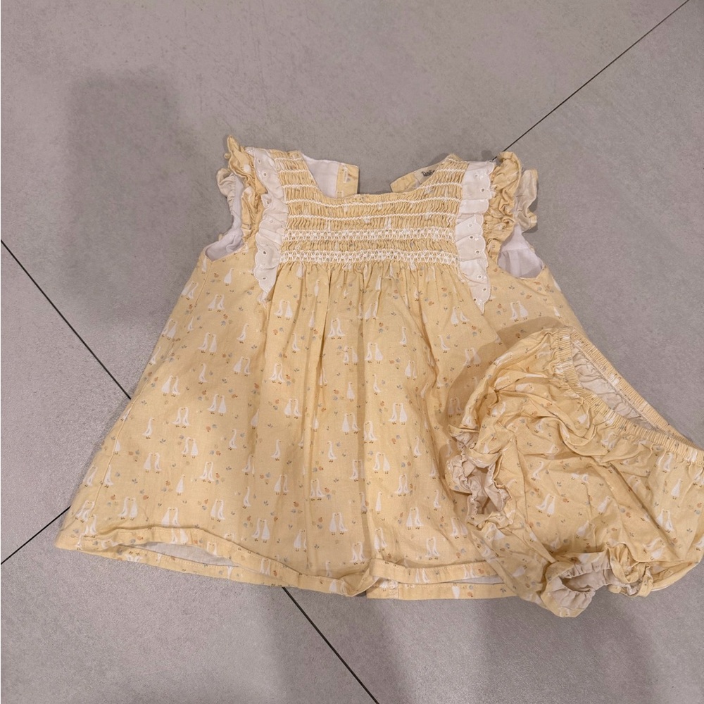 Charming Yellow Kids Dress with Ruffle Details